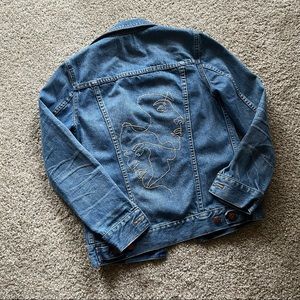 Madewell hand embroidered denim jean jacket
